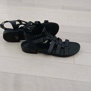 Clarks Artisan Women's Parham Leather Gladiator Sandals Black Size 6.5 D